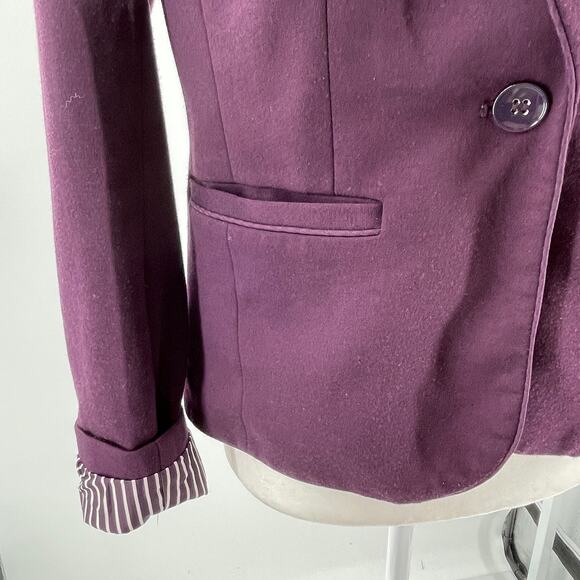 The Limited Purple Plum Ribbon Trim Classic Career Jacket Blazer S - Picture 5 of 12